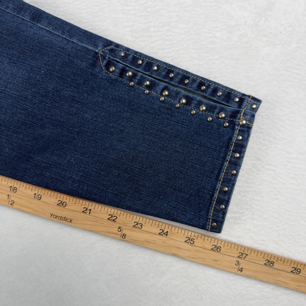 D Jeans Studded Skinny Ankle Womens Size 10 (29x26 fit) Split Hems - Picture 12 of 13